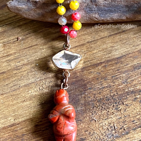 Red Jasper Goddess Crystal Beaded Necklace - Picture 10 of 10